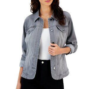 Charter Club Flint Wash Denim Stretch Jacket Size Medium M NWT $79